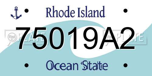 75019A2 Rhode Island License Plate