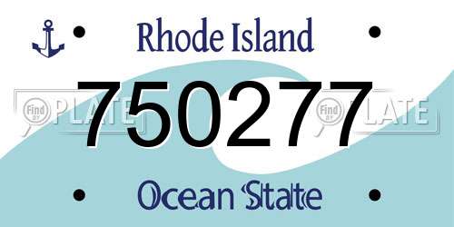 750277 Rhode Island License Plate