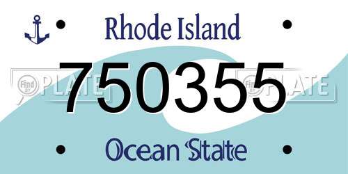 750355 Rhode Island License Plate