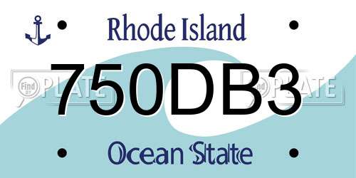 750DB3 Rhode Island License Plate