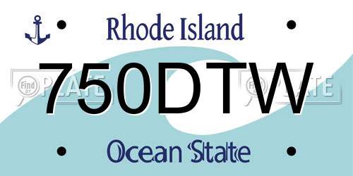 750DTW Rhode Island License Plate