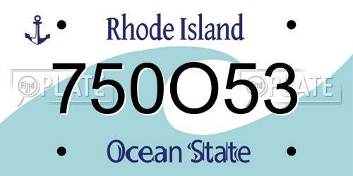 750O53 Rhode Island License Plate