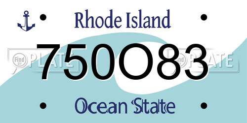 750O83 Rhode Island License Plate