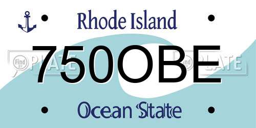 750OBE Rhode Island License Plate