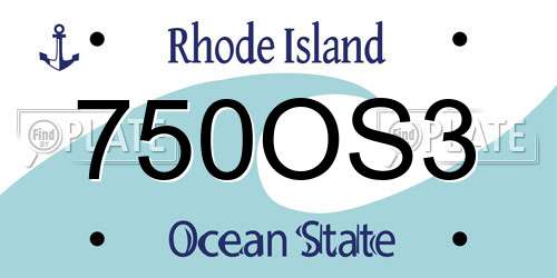 750OS3 Rhode Island License Plate