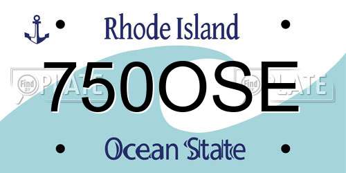 750OSE Rhode Island License Plate
