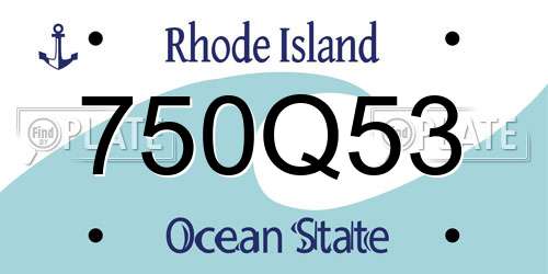 750Q53 Rhode Island License Plate