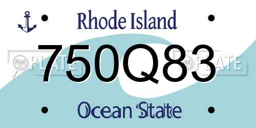750Q83 Rhode Island License Plate