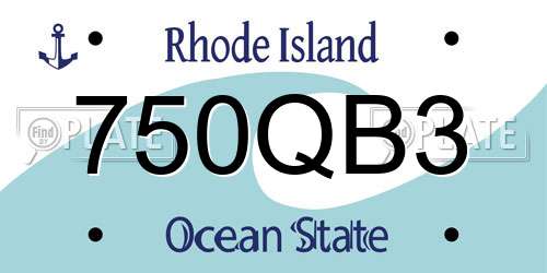 750QB3 Rhode Island License Plate