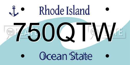750QTW Rhode Island License Plate