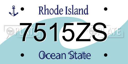 7515ZS Rhode Island License Plate