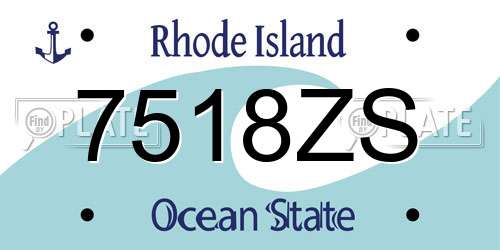 7518ZS Rhode Island License Plate