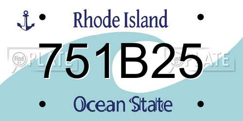 751B25 Rhode Island License Plate