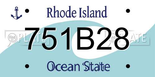 751B28 Rhode Island License Plate