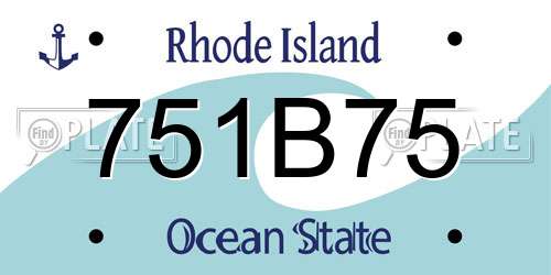 751B75 Rhode Island License Plate