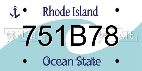 751B78 Rhode Island License Plate