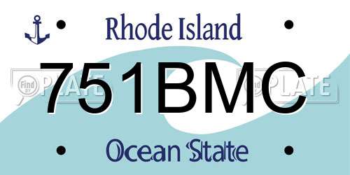 751BMC Rhode Island License Plate