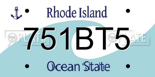 751BT5 Rhode Island License Plate