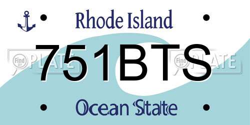 751BTS Rhode Island License Plate