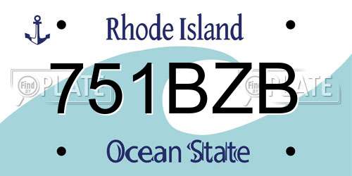 751BZB Rhode Island License Plate