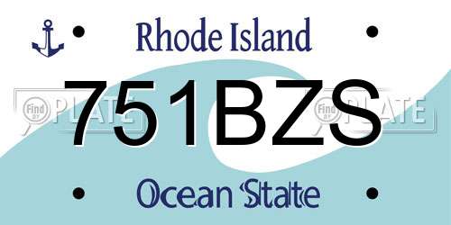 751BZS Rhode Island License Plate