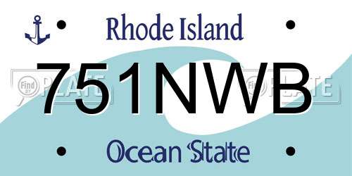 751NWB Rhode Island License Plate