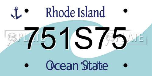751S75 Rhode Island License Plate