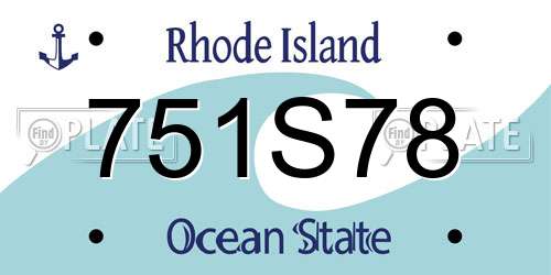 751S78 Rhode Island License Plate