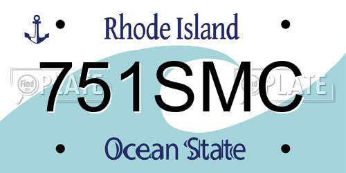 751SMC Rhode Island License Plate
