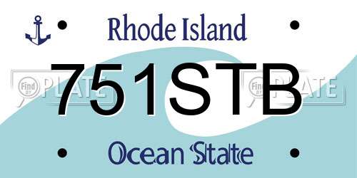 751STB Rhode Island License Plate
