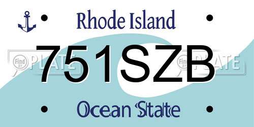751SZB Rhode Island License Plate