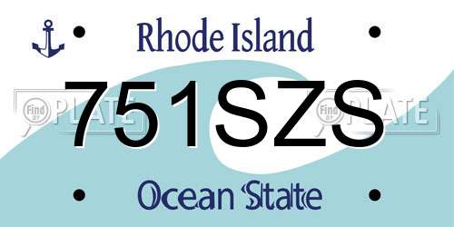 751SZS Rhode Island License Plate