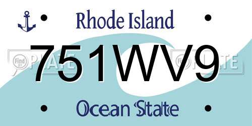 751WV9 Rhode Island License Plate