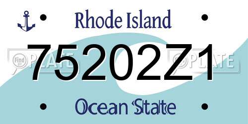 75202Z1 Rhode Island License Plate