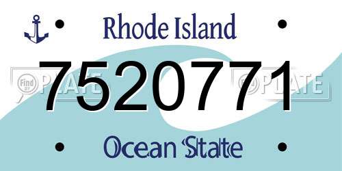 7520771 Rhode Island License Plate