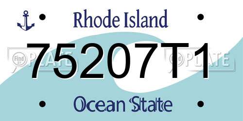 75207T1 Rhode Island License Plate
