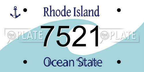 7521 Rhode Island License Plate