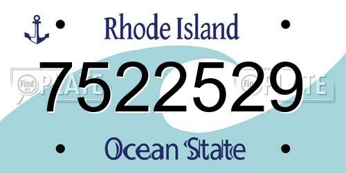 7522529 Rhode Island License Plate