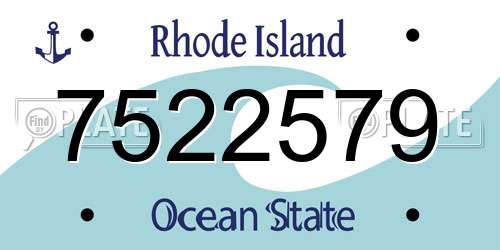 7522579 Rhode Island License Plate