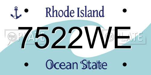 7522WE Rhode Island License Plate