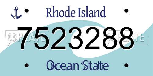 7523288 Rhode Island License Plate