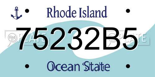 75232B5 Rhode Island License Plate