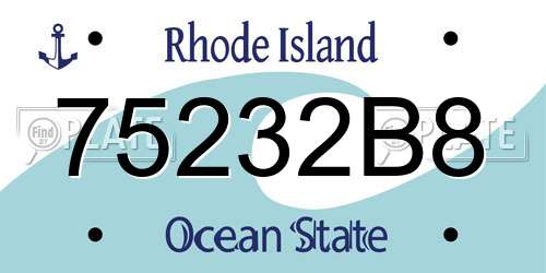 75232B8 Rhode Island License Plate