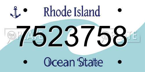 7523758 Rhode Island License Plate