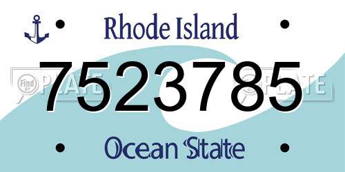 7523785 Rhode Island License Plate