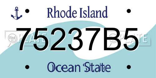 75237B5 Rhode Island License Plate