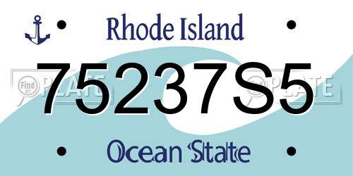 75237S5 Rhode Island License Plate