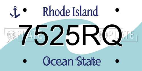 7525RQ Rhode Island License Plate