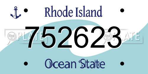 752623 Rhode Island License Plate