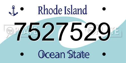 7527529 Rhode Island License Plate